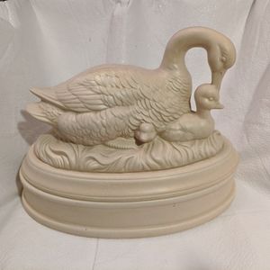 Atlantic Mold Vintage Ceramic Goose Covered Dish